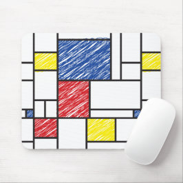 Mondriaan Krabbeltjes Minimalistisch De Stijl Mode Muismat