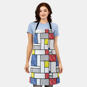 Mondriaan Krabbeltjes Minimalistisch De Stijl Mode Schort