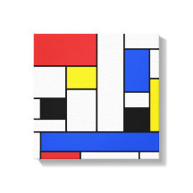 Mondriaan Lijnen Verpakt Canvas 12" x 12"