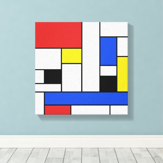 Mondriaan Lijnen Verpakt Canvas 12" x 12" (Insitu (Houten vloer))