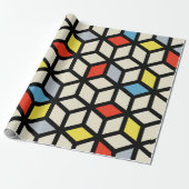 Mondriaan Mania Retro Cadeaupapier (Uitgerold)