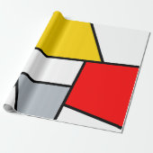 Mondriaan Mania Retro Cadeaupapier (Uitgerold)