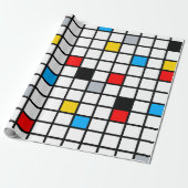 Mondriaan Mania Retro Cadeaupapier (Uitgerold)