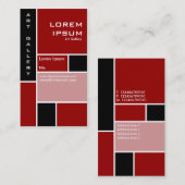 Mondriaan - Maroon Visitekaartje (Voorkant / Achterkant)