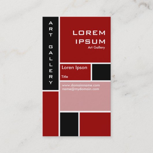 Mondriaan - Maroon Visitekaartje (Voorkant)