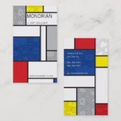Mondriaan Minimalist De Stijl Art Retro Circles Visitekaartje (Voorkant / Achterkant)