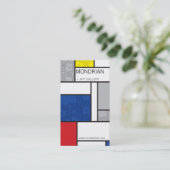 Mondriaan Minimalist De Stijl Art Retro Circles Visitekaartje (Staand voorkant)