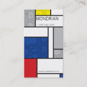 Mondriaan Minimalist De Stijl Art Retro Circles Visitekaartje (Voorkant)