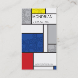 Mondriaan Minimalist De Stijl Art Retro Circles Visitekaartje