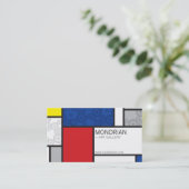 Mondriaan Minimalist De Stijl Art Retro Circles Visitekaartje (Staand voorkant)