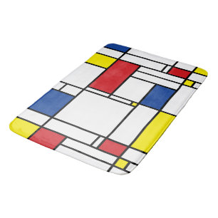 Mondriaan minimalist Geometric de Stijl Modern Art Badmat