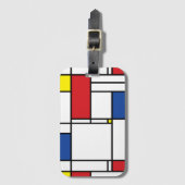 Mondriaan minimalist Geometric de Stijl Modern Art Bagagelabel (Voorkant (verticaal))