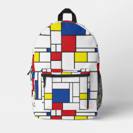 Mondriaan minimalist Geometric de Stijl Modern Art Bedrukte Rugzak