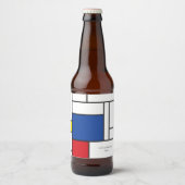 Mondriaan minimalist Geometric de Stijl Modern Art Bier Etiket (Voorkant)
