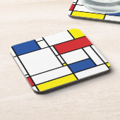 Mondriaan minimalist Geometric de Stijl Modern Art Bier Onderzetter (Linkerzijde)