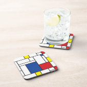 Mondriaan minimalist Geometric de Stijl Modern Art Bier Onderzetter (Rechterzijde)