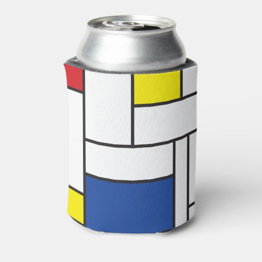 Mondriaan minimalist Geometric de Stijl Modern Art Blikjeskoeler (Blikje Achterkant)