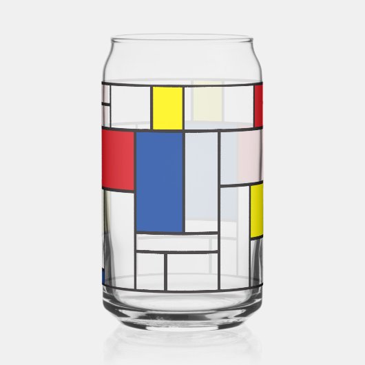 Mondriaan minimalist Geometric de Stijl Modern Art Blikvorm Glas (Rechts)