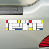 Mondriaan minimalist Geometric de Stijl Modern Art Bumpersticker (Op auto)