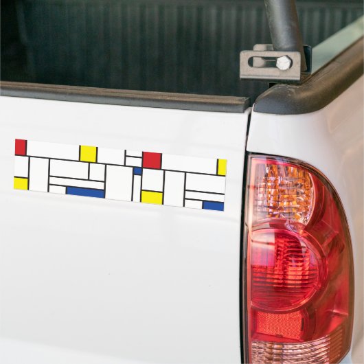Mondriaan minimalist Geometric de Stijl Modern Art Bumpersticker (Op Truck)
