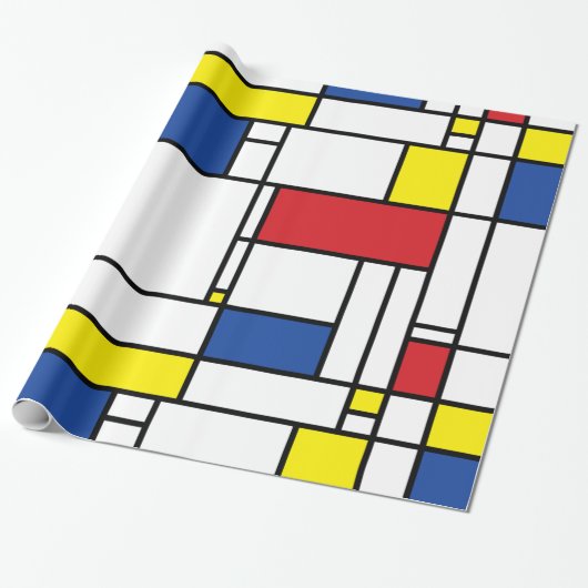 Mondriaan minimalist Geometric de Stijl Modern Art Cadeaupapier (Uitgerold)