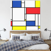 Mondriaan minimalist Geometric de Stijl Modern Art Canvas Afdruk (Insitu (Slaapkamer))