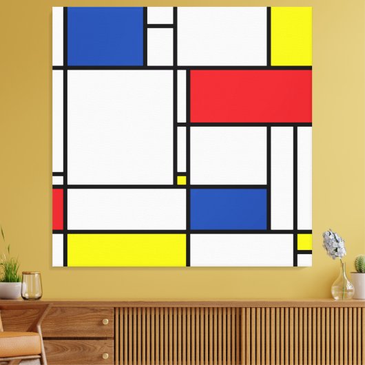 Mondriaan minimalist Geometric de Stijl Modern Art Canvas Afdruk (Insitu (Woonkamer))