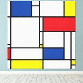 Mondriaan minimalist Geometric de Stijl Modern Art Canvas Afdruk (Insitu (Houten vloer))