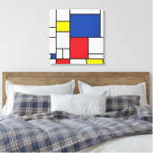 Mondriaan minimalist Geometric de Stijl Modern Art Canvas Afdruk (Insitu (Slaapkamer))
