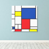 Mondriaan minimalist Geometric de Stijl Modern Art Canvas Afdruk (Insitu (Houten vloer))