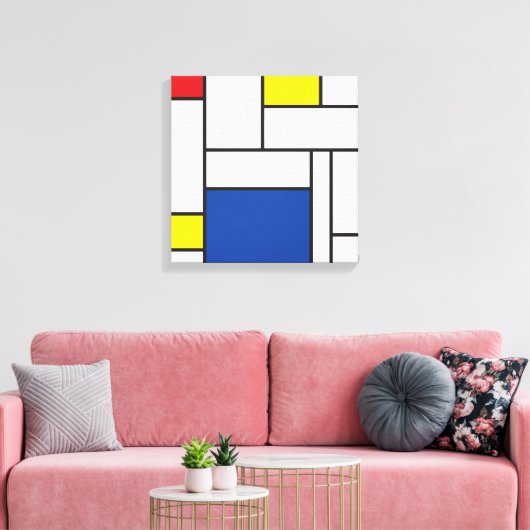 Mondriaan minimalist Geometric de Stijl Modern Art Canvas Afdruk (Insitu (Woonkamer))