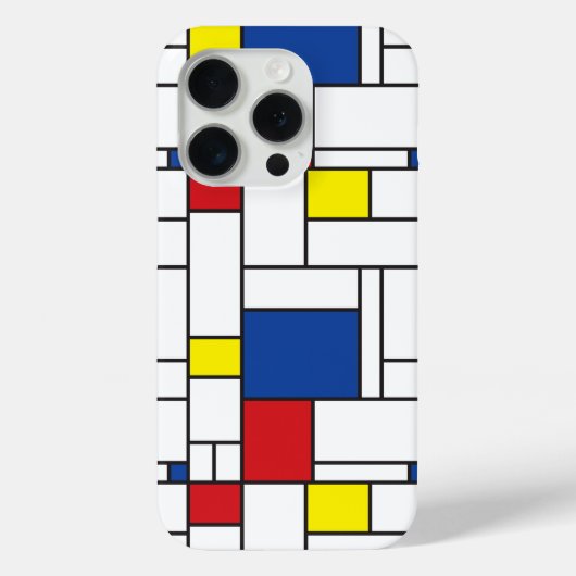 Mondriaan minimalist Geometric de Stijl Modern Art Case-Mate iPhone Case (Achterkant)