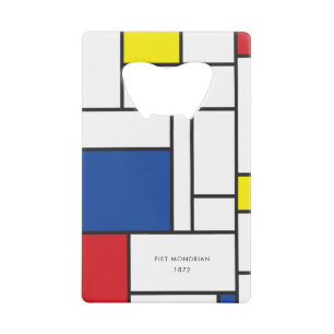 Mondriaan minimalist Geometric de Stijl Modern Art Creditkaart Flessenopener