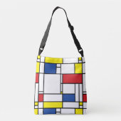 Mondriaan minimalist Geometric de Stijl Modern Art Crossbody Tas (Achterkant)