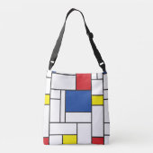 Mondriaan minimalist Geometric de Stijl Modern Art Crossbody Tas (Achterkant)