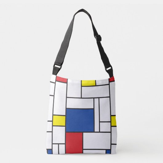 Mondriaan minimalist Geometric de Stijl Modern Art Crossbody Tas (Voorkant)