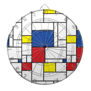 Mondriaan minimalist Geometric de Stijl Modern Art Dartbord
