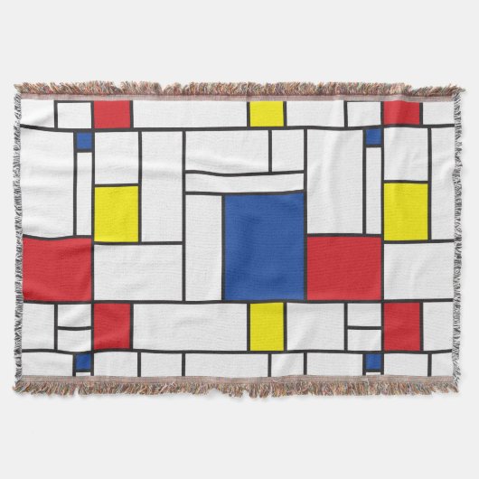 Mondriaan minimalist Geometric de Stijl Modern Art Deken (Voorkant)
