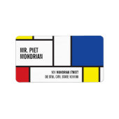 Mondriaan minimalist Geometric de Stijl Modern Art Etiket (Voorkant)