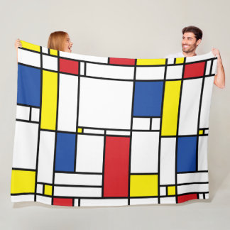 Mondriaan minimalist Geometric de Stijl Modern Art Fleece Deken