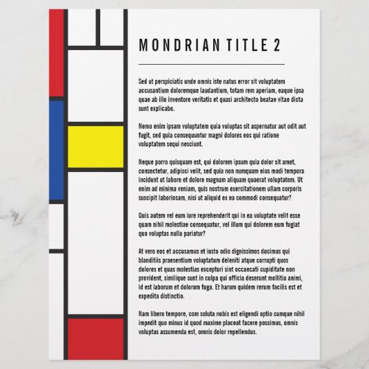 Mondriaan minimalist Geometric de Stijl Modern Art Flyer (Achterkant)