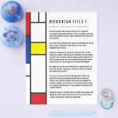 Mondriaan minimalist Geometric de Stijl Modern Art Flyer (Enkel)