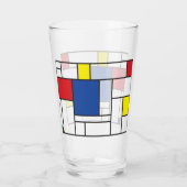 Mondriaan minimalist Geometric de Stijl Modern Art Glas (Achterkant)