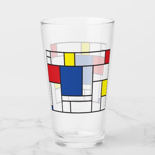 Mondriaan minimalist Geometric de Stijl Modern Art Glas (Voorkant)