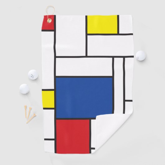 Mondriaan minimalist Geometric de Stijl Modern Art Golfhanddoek (Insitu)