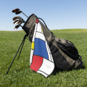 Mondriaan minimalist Geometric de Stijl Modern Art Golfhanddoek (Groen)