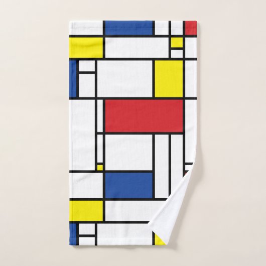Mondriaan minimalist Geometric de Stijl Modern Art Handdoek (Handdoek)