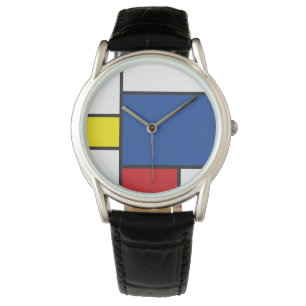 Mondriaan minimalist Geometric de Stijl Modern Art Horloge