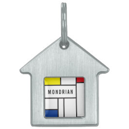 Mondriaan minimalist Geometric de Stijl Modern Art Huisdieren Naamplaatje