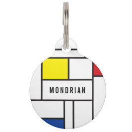 Mondriaan minimalist Geometric de Stijl Modern Art Huisdierpenning